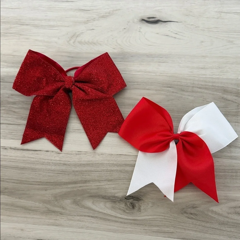 NWOT Red and White Hair Bows